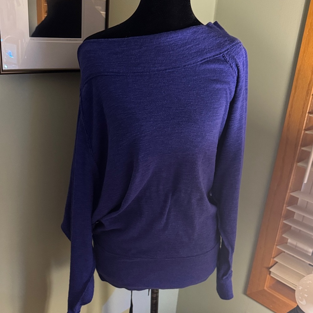Free People Off-the-Shoulder Sweater in Deep Violet